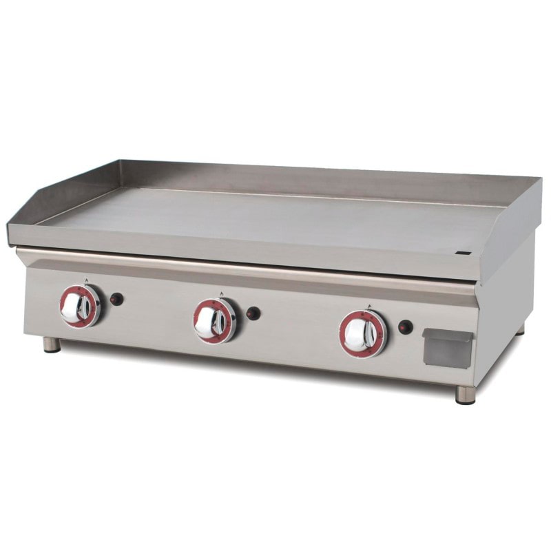 Plancha de gas de 80cm en acero rectificado de 15mm