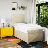 thumbnail of vidaXL Boxspringbett mit Matratze Creme 80x200 cm Stoff