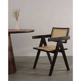 thumbnail of Chaise avec structure noire en bois, Assise et dossier en Cannage Naturel
