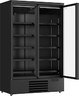 thumbnail of Glastürkühlschrank auf Rollen, mit 2 Türen, Inhalt 1000 Liter, Schwarz, BTH 1253 x 710 x 1997 mm