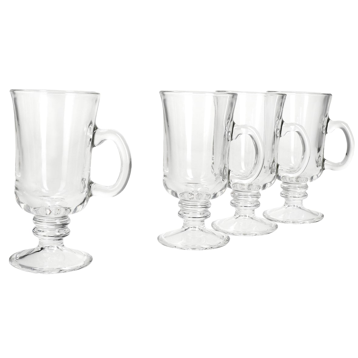 4er Set IRISH COFFEE Gläser mit Füße & Henkel - 825039