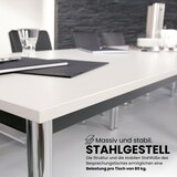 thumbnail of bümö Multifunktionstisch Buche, Tisch 160 x 69 cm, Tischfuß vierkant schwarz - Tisch Trapez, Besprechungstisch System D-Serie, Konferenztisch,