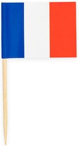 Eine Flagge auf einem Holzstab.