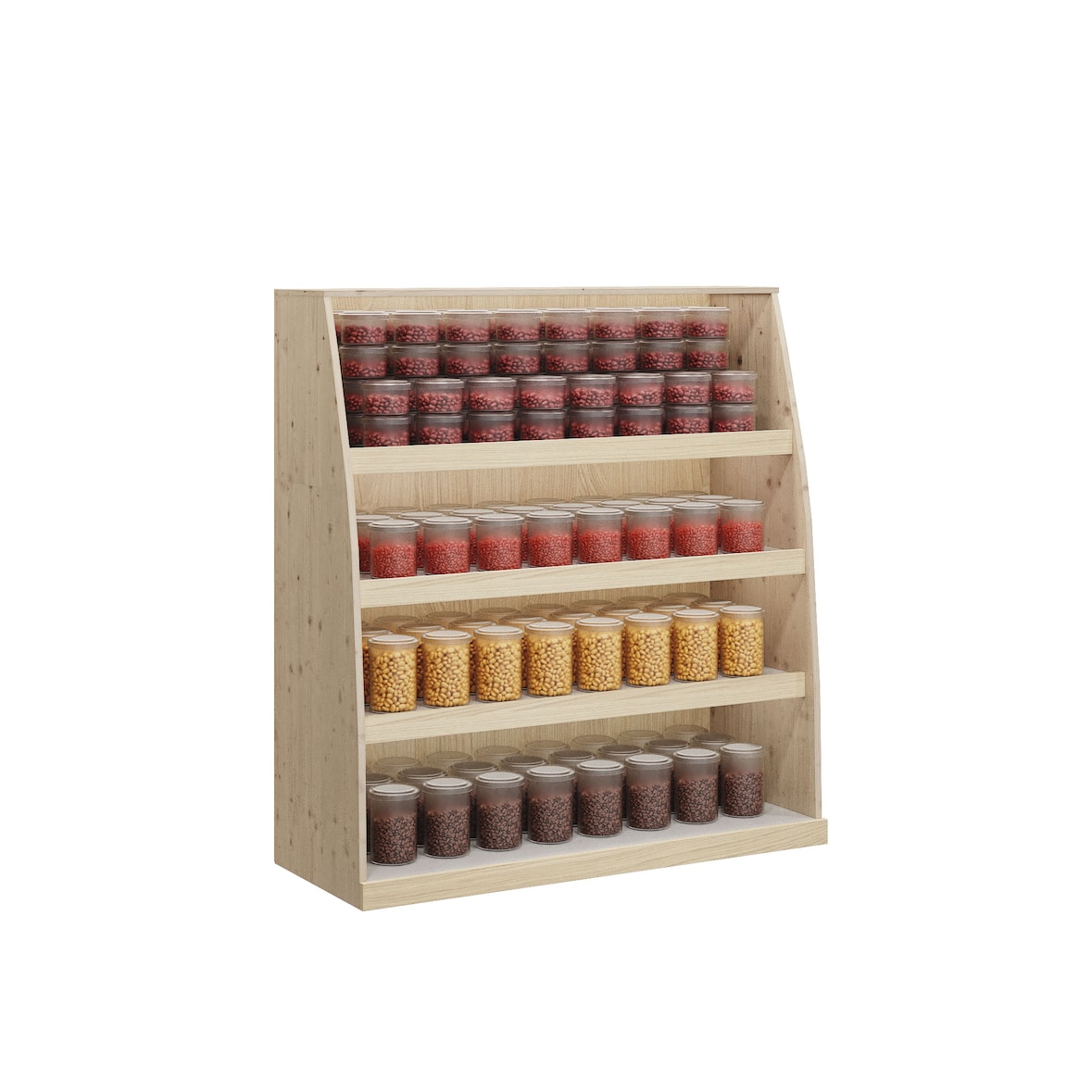 LES ARTISANS DU BOIS Présentoir étagères Gondole teinté verni cotonnade en pin massif L100 x P50 x H140 cm