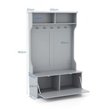 thumbnail of COSTWAY Coat Stand met Bank & 5 Dubbele Haken, Coat Rack met Open Compartments & Schoenkast