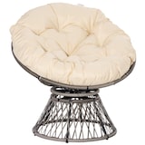 thumbnail of Outsunny silla giratoria 360° de ratán sillón papasan de mimbre sintético con cojín y marco de acero carga 160 kg para jardín terraza 87x97x86 cm