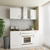 thumbnail of Cucina Componibile Completa Da 160 Cm Moderna con Cassetti Ammortizzati Piedini Regolabili Moduli Pensili Facile Da Installare Bianco Lucido e Rovere