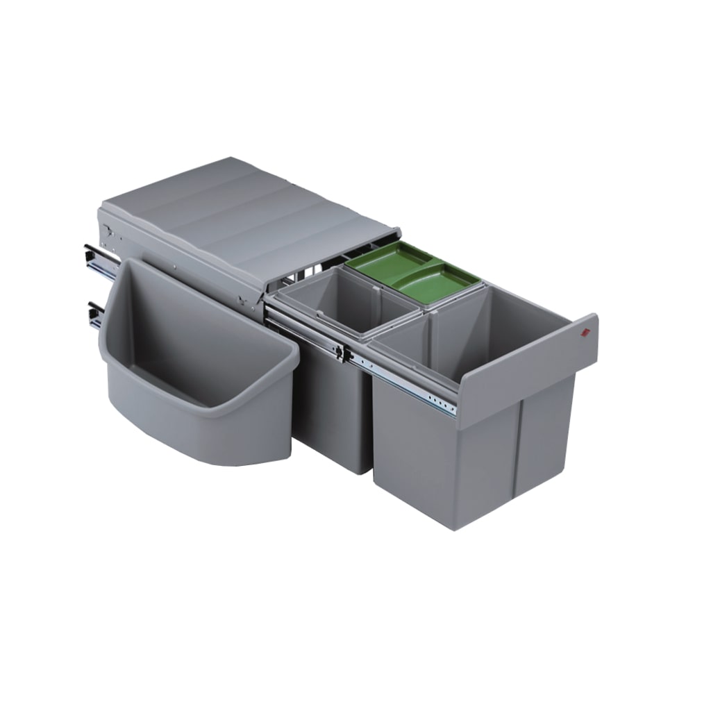 Wesco Corner Boy 3 Abfallsystem Ecklösungen Vollauszug/Schwenkbar, 2x 8, 1x 16 L