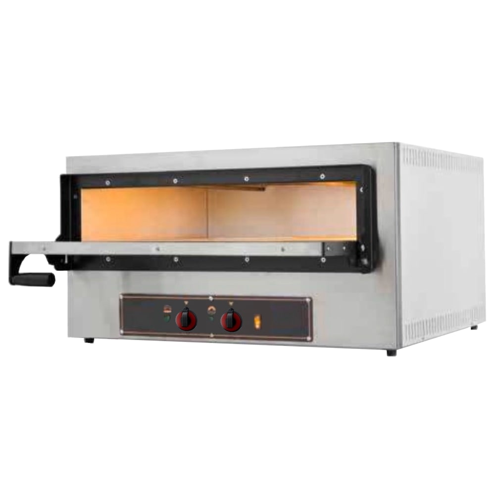 EURAST - Forno de pizza elétrico de 1 câmara para 2 pizzas ø 360 - 740x600x410 mm - 3200 W 230/1V - 51100121