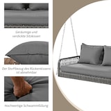 thumbnail of Merax Hollywoodschaukel, Gartenschaukel, Gartenmöbel-Set, Graues Rattan, graues Sitzkissen, 2 Sitze, mit Sitzkissen und Rückenkissen