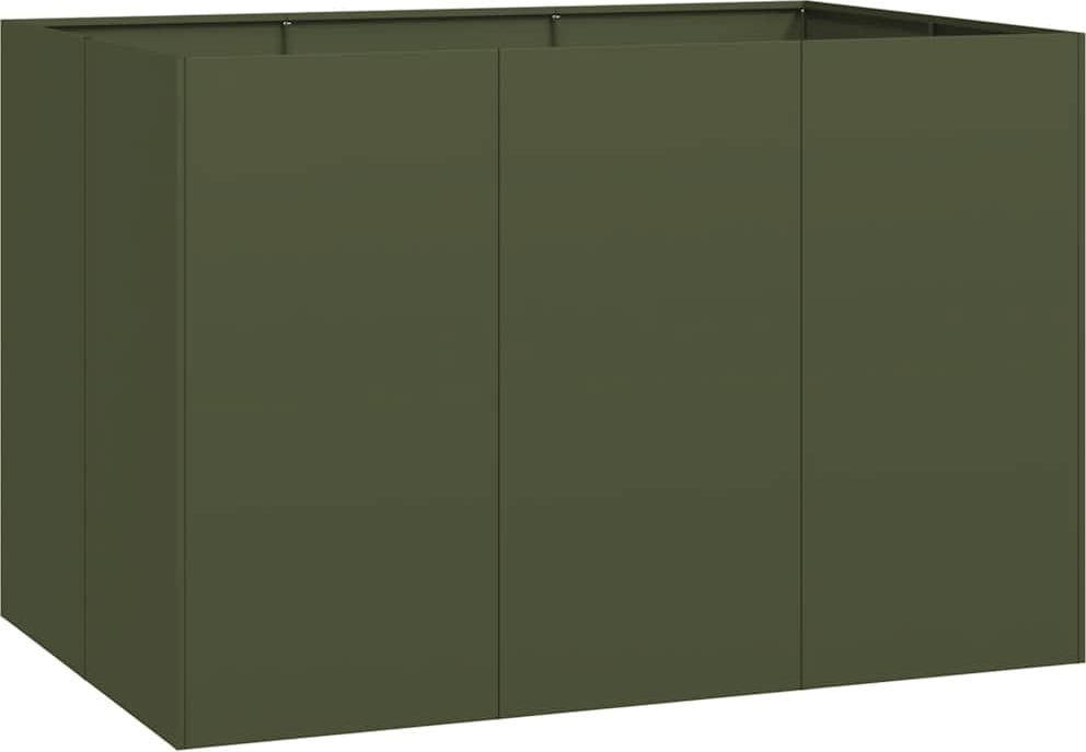 vidaXL Pflanzgefäß Olivgrün 120x80x80 cm Stahl
