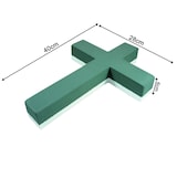 thumbnail of Nass Steckschaum Kreuz 40x28x6cm mit Holzständer Frischblumen Schnittblumen Blumen Steckmasse Steckschwamm Blumensteckschaum Floristikbedarf Groß Grün