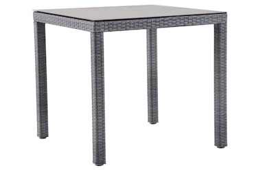 METRO PROFESSIONAL Mesa de jantar Balsario, alumínio/PE rattan, 80 x 80 cm, quadrada, cinzento pedra