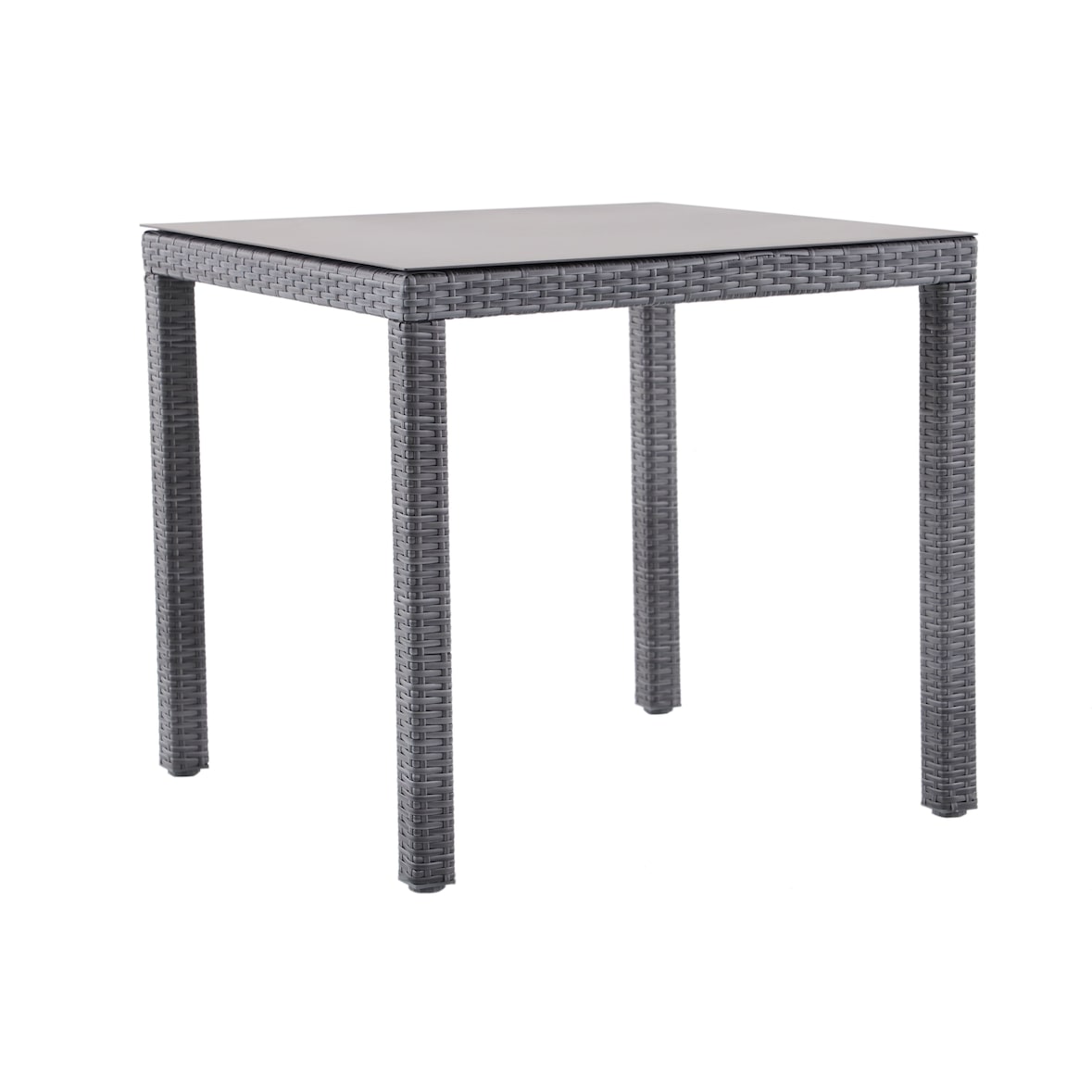 METRO PROFESSIONAL Mesa Gastro Balsario, aluminio/ratán PE, 80 x 80 cm, cuadrada, gris piedra