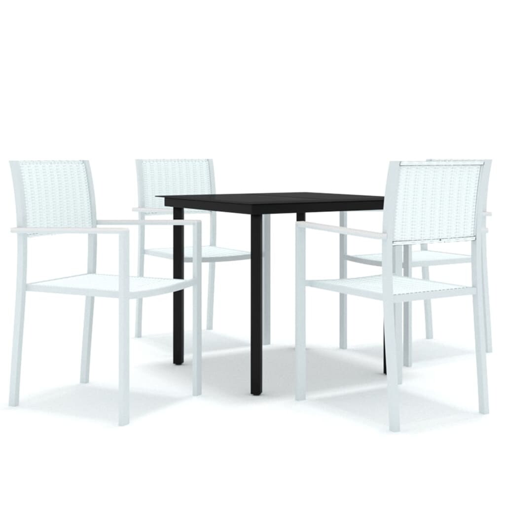 Helloshop26 - Conjunto de jantar para jardim externo branco de 5 peças 02_0013739
