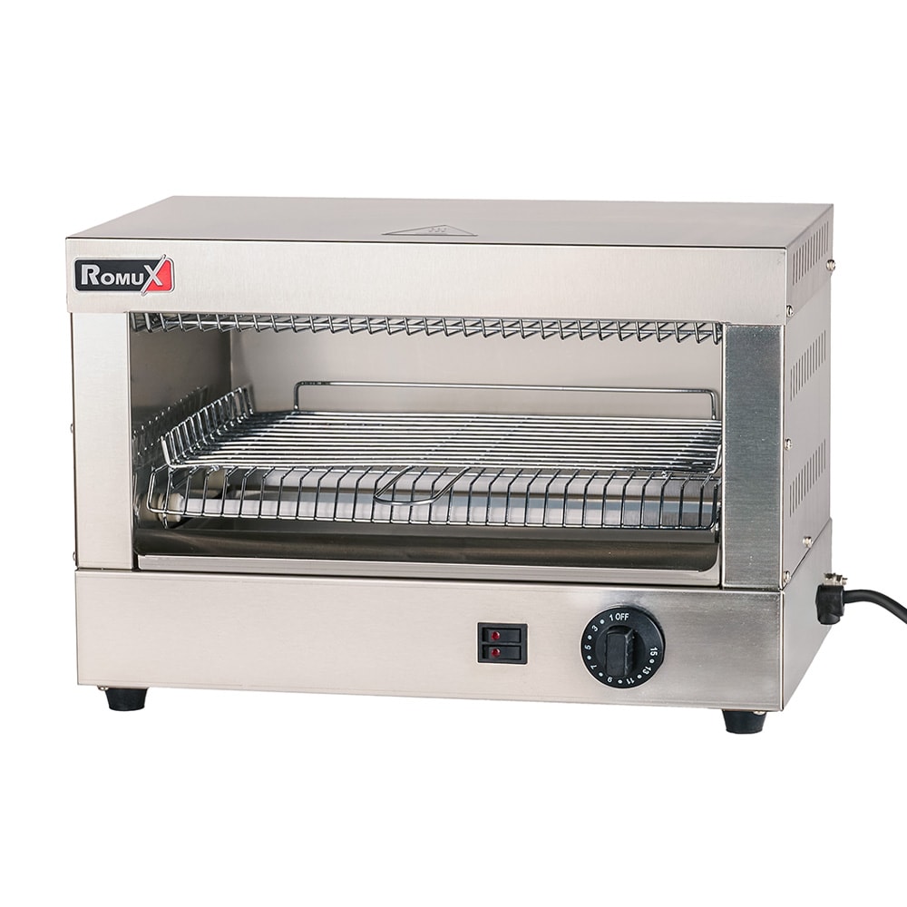 Romux® Tostador Industrial Simple Sobremesa de 45x25 cm y Producción 150 Tostadas/Hora | Tostadora Profesional Regulable en Temperatura 2000W y 220V