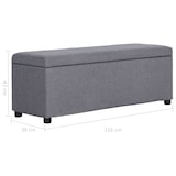 thumbnail of Helloshop26 - Bank mit Staufach 116 cm hellgraues Polyester 02_0010878
