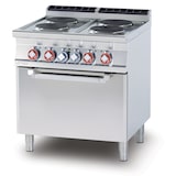 thumbnail of Cucina elettrica 4 piastre tonde con forno elettrico ventilato GN1/1. Struttura in acciaio Inox. Misure 80x70,5 h90 cm. Modello CFV4-78ET