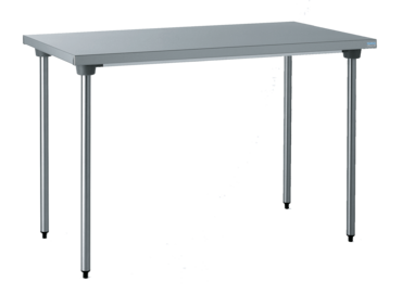 Tournus-werktafel uit roestvrij staal, afm. 1400 x 700 x 900 mm  Dikte van het werkblad uit roestvrij staal 1,2 mm