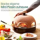 thumbnail of Emerio Pizzarette Original PO-115984 – 1200W – Pizzaofen für 6 Personen – Handgefertigte Terrakotta-Kuppel – Pizza Ofen – 6 Backspachteln - Cool Touch