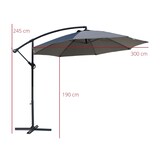 thumbnail of Rebecca Mobili Sonnenschirm mit dezentralem Mast, 3x3 m, Stahl und Polyester, grau
