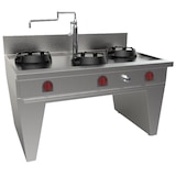 thumbnail of EURAST - Wok refrigerato con 3 fuochi a gas 2 supporti, 1 colonna d'acqua - 1500x900x850 mm - 49 Kw - 32159DEM