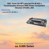 thumbnail of D&C Toner für HP LaserJet Pro M 402 n Tonerkassette Schwarz 9000 Seiten kompatibel  Drucker CF226X, 26X