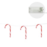 thumbnail of ECD Germany LED Zuckerstangen 7er Set 28 LEDs Warmweiß 330 cm Batteriebetrieben Timer Weihnachtsdeko Candy Cane Beleuchtung