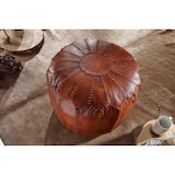 thumbnail of FineBuy Sitzhocker Echtleder 52x40x52cm Pouf Polsterhocker Rund Hocker Orient