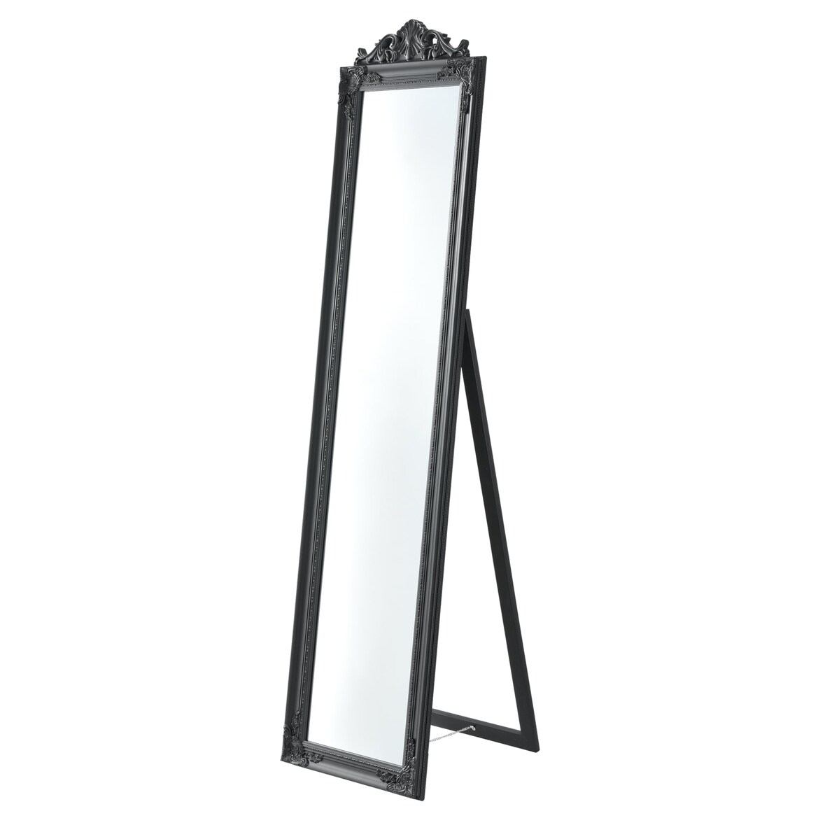 Helloshop26 - Miroir sur pied inclinable 160 x 40 cm gris foncé 03_0007963