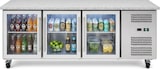 thumbnail of Romux® Kühltisch mit 3 Glastüren 180x70 cm mit Marmor-Arbeitsplatte und Luftkühlung | Theken Kühlschrank aus Edelstahl mit 417 L und 750 W