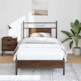 thumbnail of vidaXL Bedframe zonder matras bewerkt hout bruin eikenkleur 80x200 cm