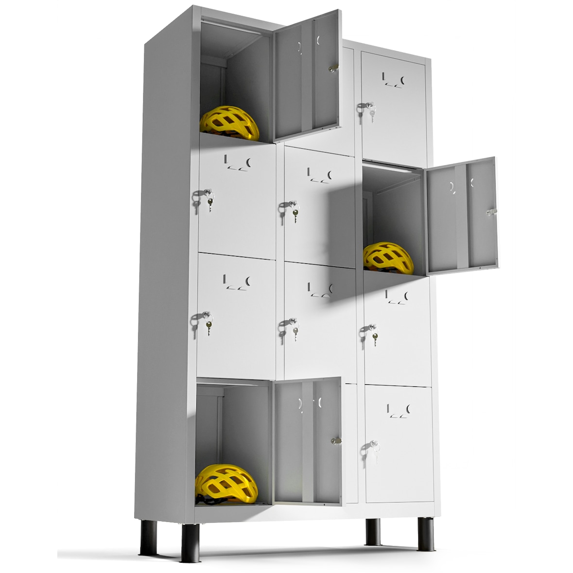 TwinThink Taquillas Vestuario 180cm de 12 Puertas Taquilla Metalica con Llave Taquillas Vestuario 6 Puertas Taquilla Vestuario Metalicas (Gris)