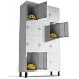 thumbnail of TwinThink Taquillas Vestuario 180cm de 12 Puertas Taquilla Metalica con Llave Taquillas Vestuario 6 Puertas Taquilla Vestuario Metalicas (Gris)