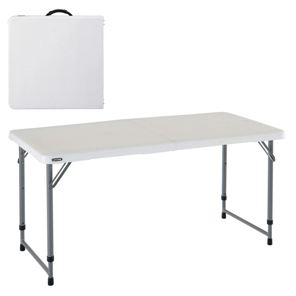 Mesa plegable ajustable en altura blanco Lifetime 122 x 61 x 56-91 cm