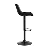 thumbnail of Barhocker 4er Set Samt Schwarz 109x47x36 cm höhenverstellbar 360 Grad drehbar ergonomische Rückenlehne für Küche Bar