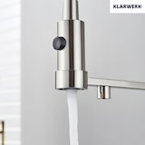 thumbnail of Bernd | Estera filtrante cepillada plateada para gastronomía de 3 vías Grifo ósmosis de acero inoxidable con resorte para cocina giratorio 360°