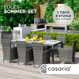 thumbnail of CASARIA® Polyrattan Gartenmöbel Set 190x90cm Esstisch Grau