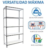 thumbnail of SimonRack Scaffali Metallo Garage 2000x1200x400 mm, 5 Ripiani in Acciaio, 200 kg per Ripiano, Antrazite/Bianco – Simonclick