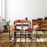 thumbnail of Set Table de bar et 4 tabourets modèle VENICE en noyer brun style moderne par Yelloo