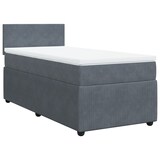 thumbnail of vidaXL Boxspringbett mit Matratze Dunkelgrau 90x200 cm Samt