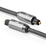 thumbnail of Nedis Optisches Audiokabel - Toslink Stecker - Toslink Stecker - 3.00 m - Rund - Baumwolle - Gun Metal Grau - Verpackung mit Sichtfenster