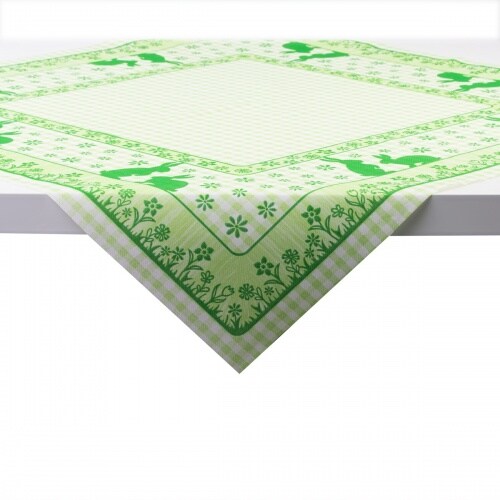 Sovie HORECA Tischdecke Joni-Rabbits in Grün aus Linclass® Airlaid 80 x 80 cm, 20 Stück - Mitteldecke Ostern