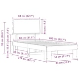 thumbnail of vidaXL Bettgestell mit gepolstertem Kopfteil Hellgrau 80 x 200 cm