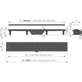 thumbnail of AlcaDrain Duschrinne mit Rand für den perforierten Rost, Schwarz-Matt 850 mm