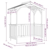 thumbnail of vidaXL Grillpavillon Kiefernholz Imprägniert 163,5x93x210 cm