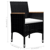 thumbnail of vidaXL 9-tlg. Garten-Essgruppe Poly Rattan und Massivholz Schwarz