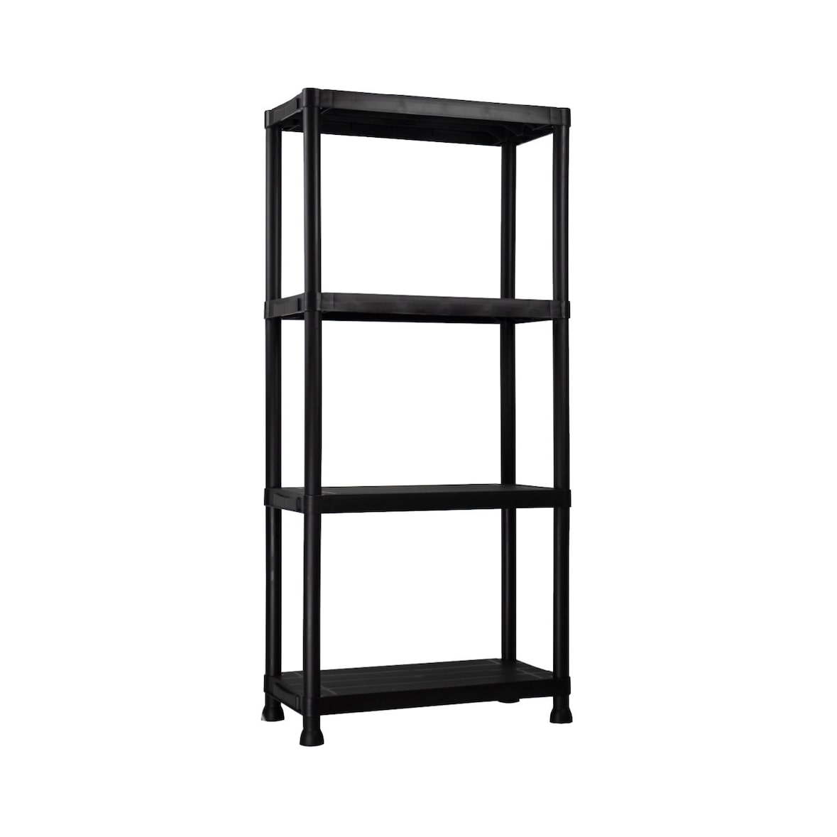 Scaffalatura in Resina con 4 Ripiani 100kg 61x31x131cm Nero Thinia Home