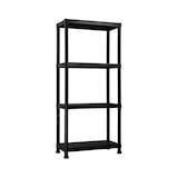 thumbnail of Scaffalatura in Resina con 4 Ripiani 100kg 61x31x131cm Nero Thinia Home
