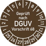 thumbnail of Dreifke® Prüfplakette Gepr. n. DGUV Vorsch. 68, 2025-2030,Polyesterfolie,Ø40mm, 10Stück/Bogen